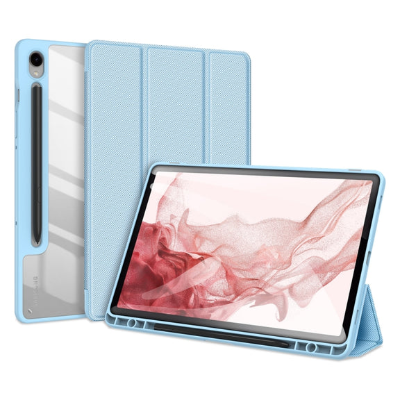 For Samsung Galaxy Tab S9 DUX DUCIS TOBY Series Antiskid Leather Tablet Case with Sleep / Wake-up Function(Blue)