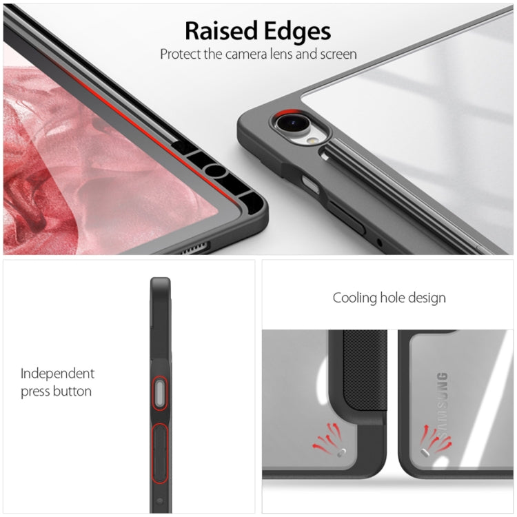 For Samsung Galaxy Tab S9 DUX DUCIS TOBY Series Antiskid Leather Tablet Case with Sleep / Wake-up Function(Black)