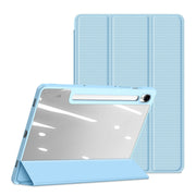 For Samsung Galaxy Tab S10 FE / S9 FE / S9 DUX DUCIS TOBY Series Antiskid Leather Tablet Case with Sleep / Wake-up Function(Blue)