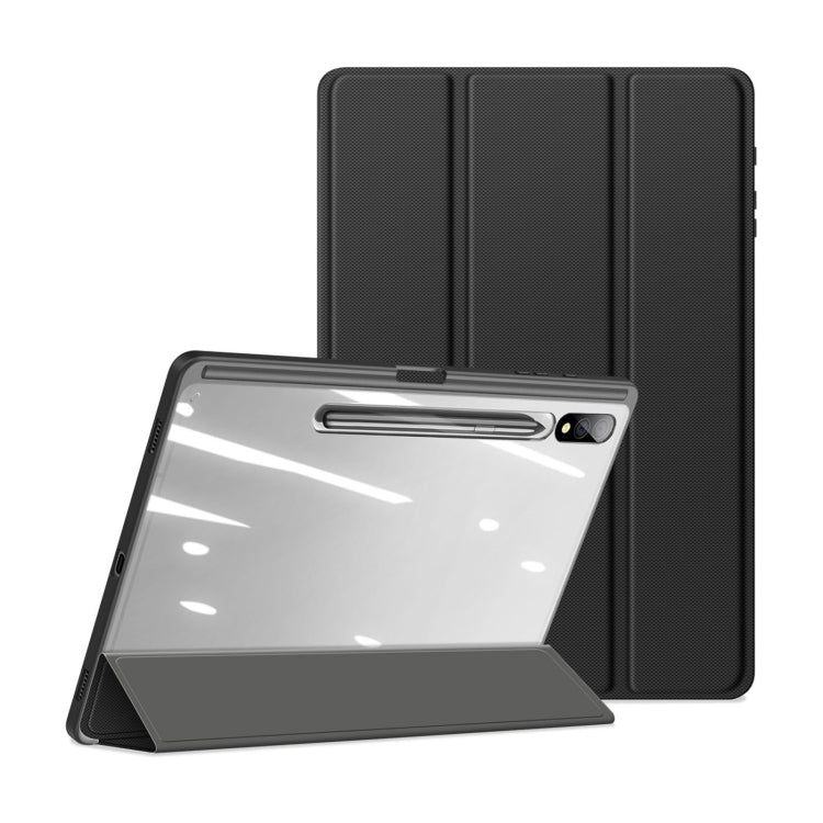 For Samsung Galaxy Tab S10+ DUX DUCIS TOBY Series Antiskid Leather Tablet Case with Sleep / Wake-up Function(Black)
