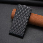 For iPhone 16 Plus Diamond Lattice Vertical Flip Leather Phone Case(Black)