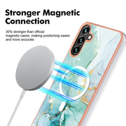 For Samsung Galaxy A54 5G Marble Pattern Dual-side IMD Magsafe TPU Phone Case(Green 003)