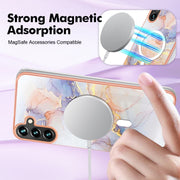 For Samsung Galaxy A54 5G Marble Pattern Dual-side IMD Magsafe TPU Phone Case(White Marble)
