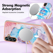 For Samsung Galaxy A54 5G Marble Pattern Dual-side IMD Magsafe TPU Phone Case(Blue Marble)