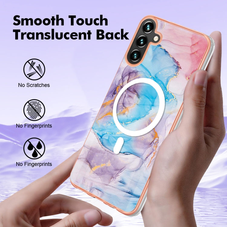For Samsung Galaxy A54 5G Marble Pattern Dual-side IMD Magsafe TPU Phone Case(Blue Marble)