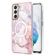For Samsung Galaxy S21 FE 5G Marble Pattern Dual-side IMD Magsafe TPU Phone Case(Rose Gold 005) - Galaxy Phone Cases by PMC TechLife | Online Shopping South Africa | PMC TechLife