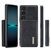 For Sony Xperia 1 V DG.MING M1 Series 3-Fold Multi Card Wallet + Magnetic Phone Case(Black)