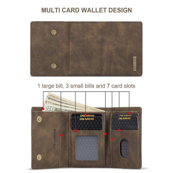 For Sony Xperia 10 VI DG.MING M1 Series 3-Fold Multi Card Wallet + Magnetic Phone Case(Coffee)