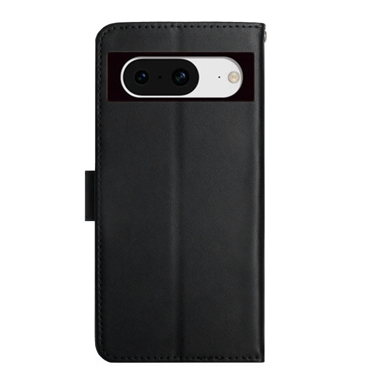 For Google Pixel 8a HT02 Genuine Leather Fingerprint-proof Flip Phone Case(Black)