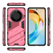 For Honor X50 5G Global / X9B Punk Armor 2 in 1 PC + TPU Phone Case with Holder(Light Red)