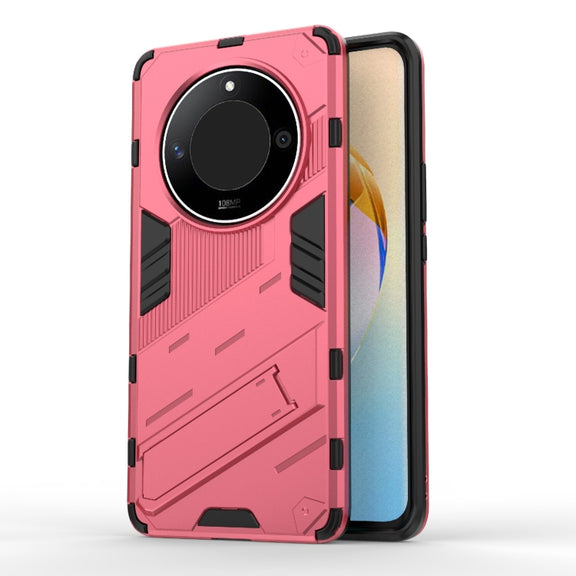For Honor X50 5G Global / X9B Punk Armor 2 in 1 PC + TPU Phone Case with Holder(Light Red)
