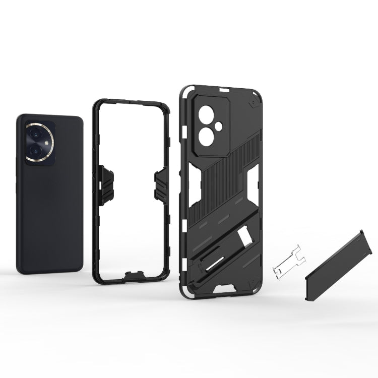 For Honor 100 5G Punk Armor 2 in 1 PC + TPU Phone Case with Holder(Black)