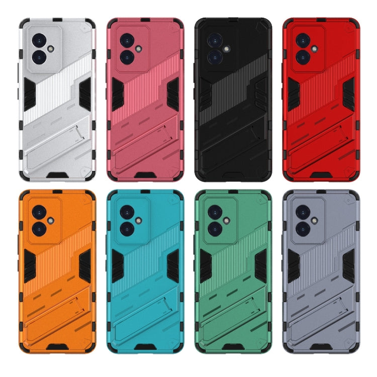 For Honor 100 5G Punk Armor 2 in 1 PC + TPU Phone Case with Holder(Light Red)