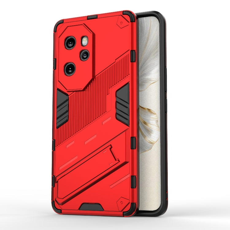 For Honor 100 Pro 5G Punk Armor 2 in 1 PC + TPU Phone Case with Holder(Red)