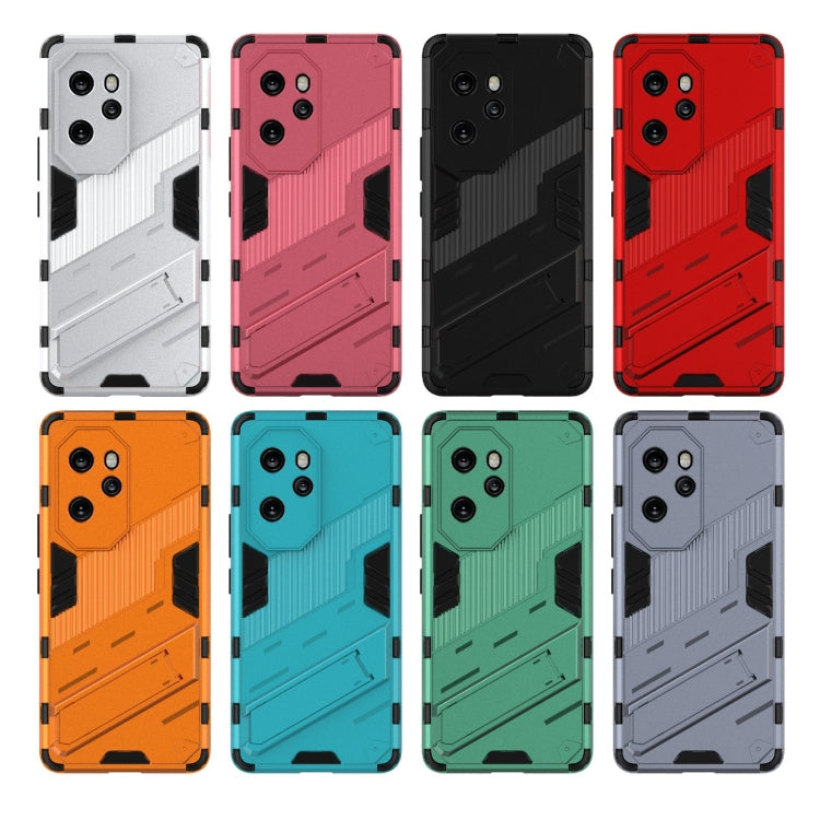 For Honor 100 Pro 5G Punk Armor 2 in 1 PC + TPU Phone Case with Holder(Blue)