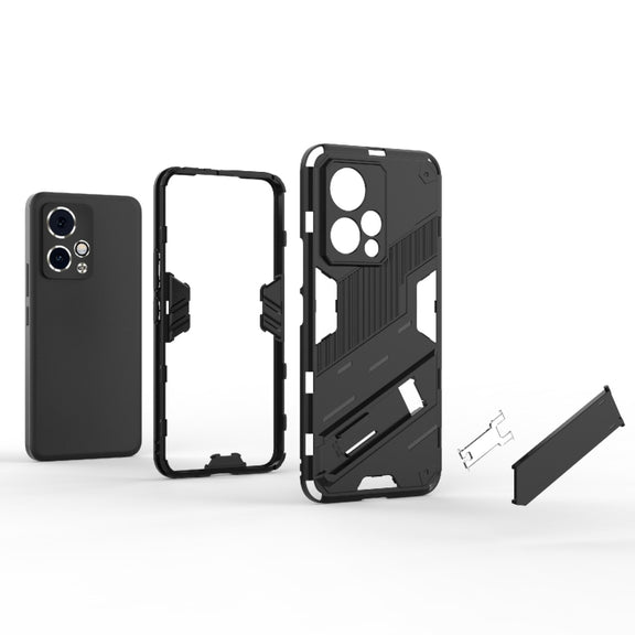 For Honor 90 GT 5G Punk Armor 2 in 1 PC + TPU Phone Case with Holder(Light Red)