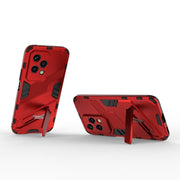 For Honor 200 Lite Global Punk Armor 2 in 1 PC + TPU Phone Case with Holder(Red)