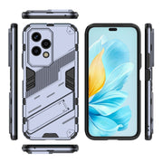 For Honor 200 Lite Global Punk Armor 2 in 1 PC + TPU Phone Case with Holder(Grey)