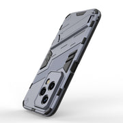 For Honor 200 Lite Global Punk Armor 2 in 1 PC + TPU Phone Case with Holder(Grey)