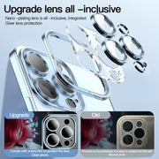 For iPhone 15 Lens Protector MagSafe Electroplated Phone Case(Navy Blue)