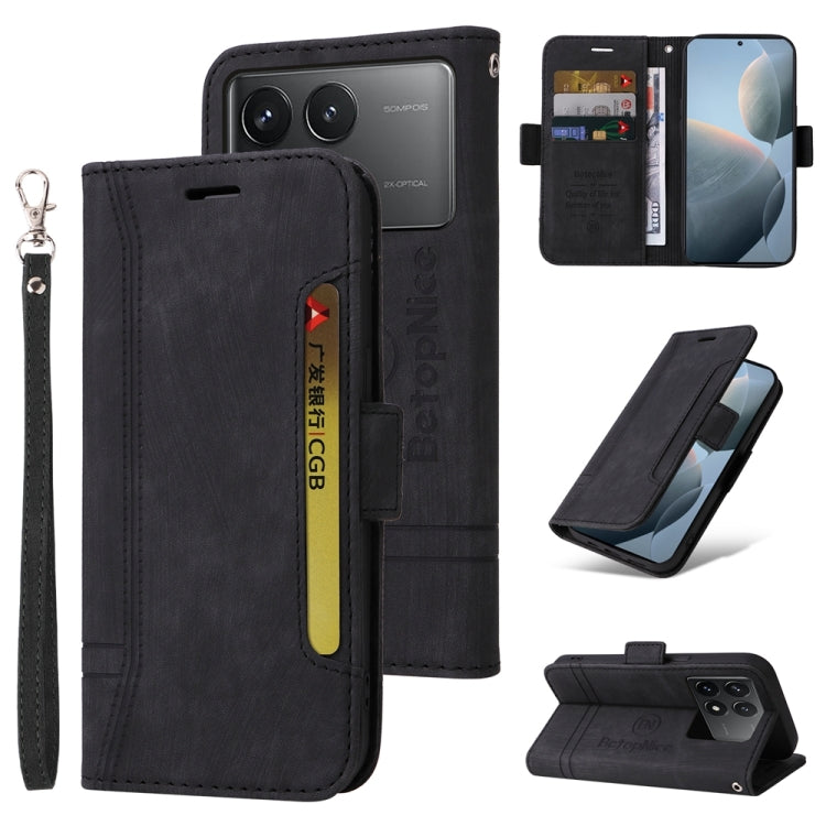 For Xiaomi Redmi K70 / K70 Pro 5G BETOPNICE Dual-side Buckle Leather Phone Case(Black)