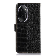 For Honor 100 Pro Crocodile Top Layer Cowhide Leather Phone Case(Black)