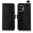 For Honor 100 Crocodile Top Layer Cowhide Leather Phone Case(Black) - Honor Cases by PMC TechLife | Online Shopping South Africa | PMC TechLife | Buy Now Pay Later Mobicred