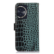 For Honor 100 Crocodile Top Layer Cowhide Leather Phone Case(Green)