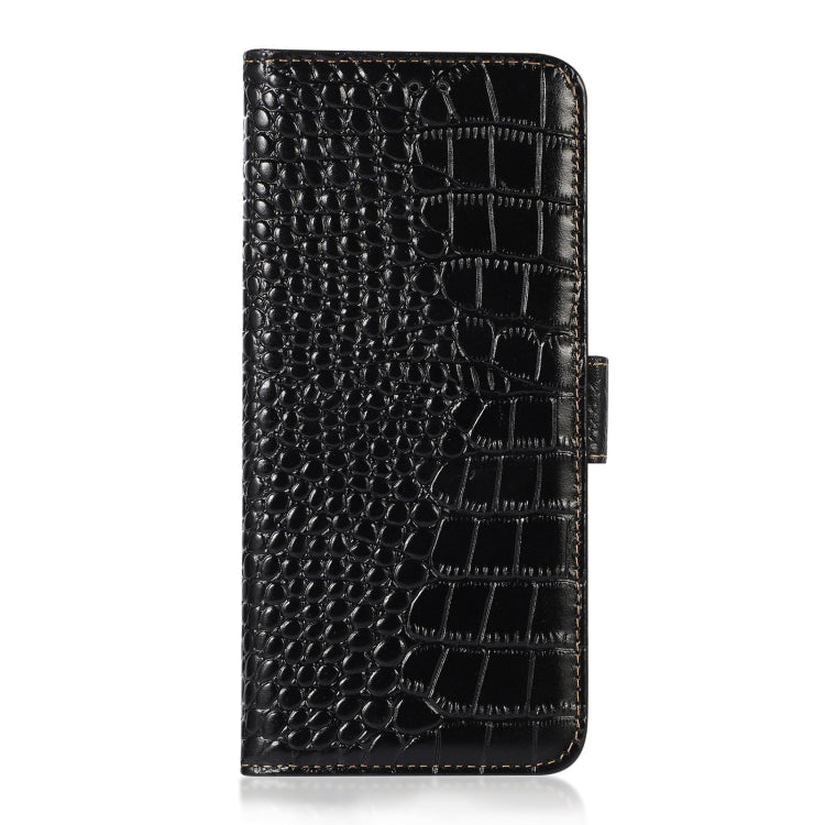 For Honor X6b Crocodile Top Layer Cowhide Leather Phone Case(Black)