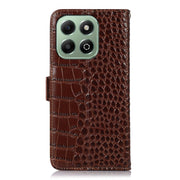 For Honor X6b Crocodile Top Layer Cowhide Leather Phone Case(Brown)
