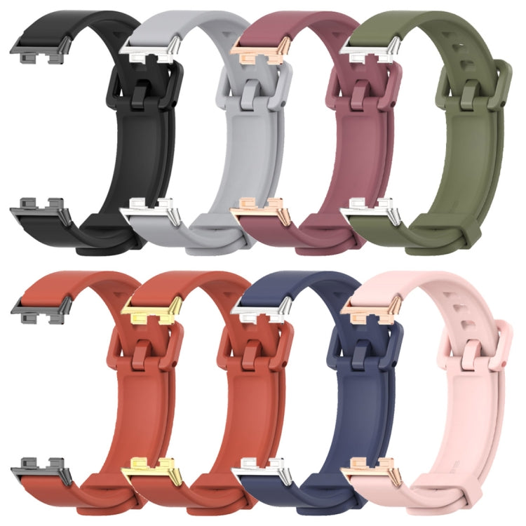 For Huawei Band 8 / 9 / 10 Mijobs Silicone Breathable Watch Band(Pink+Rose Gold)