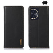 For Honor 100 KHAZNEH Nappa Top Layer Cowhide Leather Phone Case(Black)