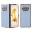 For Huawei Mate X3 Nano Plating Genuine Leather Wave Series Phone Case(Blue) - Huawei Cases by PMC TechLife | Online Shopping South Africa | PMC TechLife | Buy Now Pay Later Mobicred
