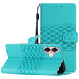 For iPhone 16 Diamond Embossed Skin Feel Leather Phone Case(Blue) - iPhone 16 Cases by PMC TechLife | Online Shopping South Africa | PMC TechLife | Buy Now Pay Later Mobicred