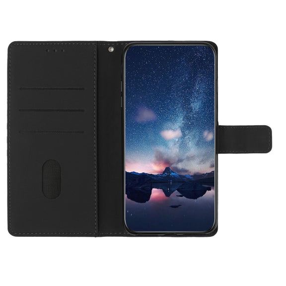 For iPhone 16 Diamond Embossed Skin Feel Leather Phone Case(Black)