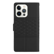 For iPhone 16 Pro Diamond Embossed Skin Feel Leather Phone Case(Black)