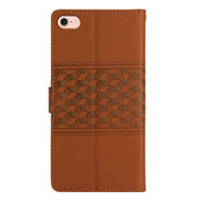 For iPhone 16e Diamond Embossed Skin Feel Leather Phone Case(Brown)