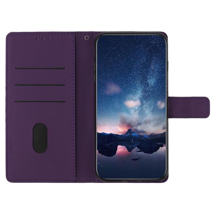 For iPhone 16e Diamond Embossed Skin Feel Leather Phone Case(Purple)