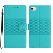 For iPhone 16e Diamond Embossed Skin Feel Leather Phone Case(Blue)