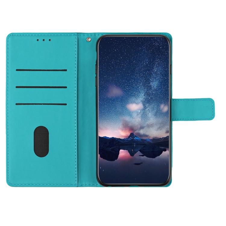 For iPhone 16e Diamond Embossed Skin Feel Leather Phone Case(Blue)