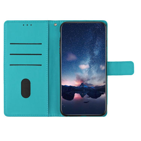 For iPhone 16e Diamond Embossed Skin Feel Leather Phone Case(Blue)