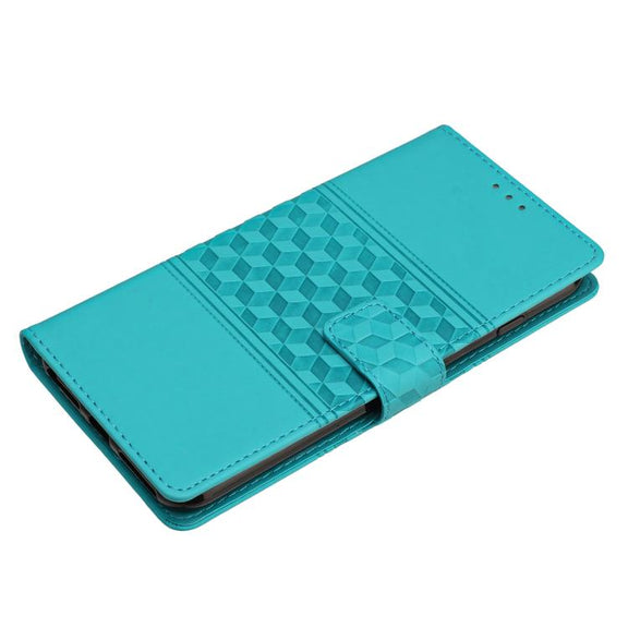 For iPhone 16e Diamond Embossed Skin Feel Leather Phone Case(Blue)