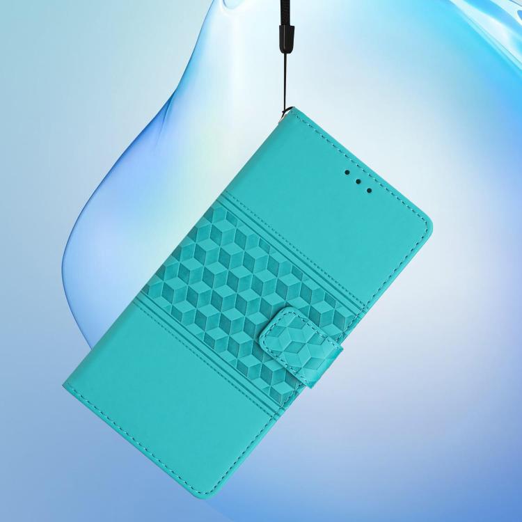 For iPhone 16e Diamond Embossed Skin Feel Leather Phone Case(Blue)