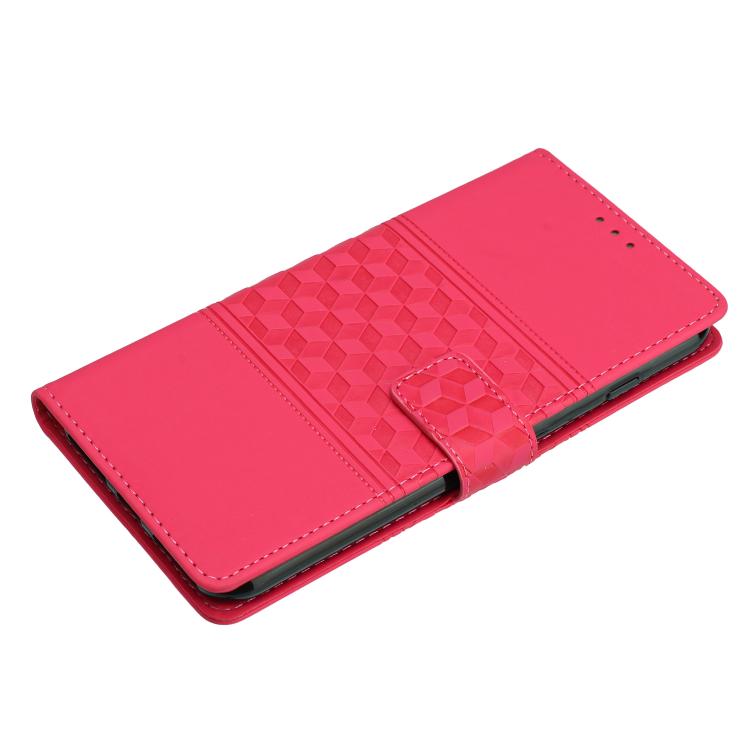 For iPhone 16e Diamond Embossed Skin Feel Leather Phone Case(Red)