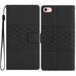 For iPhone 16e Diamond Embossed Skin Feel Leather Phone Case(Black) - iPhone 16e Cases by PMC TechLife | Online Shopping South Africa | PMC TechLife | Buy Now Pay Later Mobicred