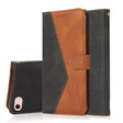 For iPhone 16e Dual-color Stitching Leather Phone Case(Black Brown) - iPhone 16e Cases by PMC TechLife | Online Shopping South Africa | PMC TechLife | Buy Now Pay Later Mobicred
