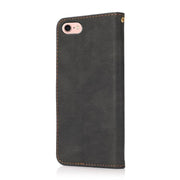 For iPhone 16e Dual-color Stitching Leather Phone Case(Black Brown)