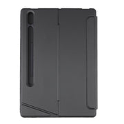 T970B-AS Pivot Backlight Upper Pen Tray Bluetooth Keyboard Leather Case For Samsung Galaxy Tab S7+/S7 FE/S8+(Black)