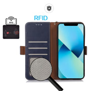 For Samsung Galaxy S24+ Crazy Horse Top Layer Cowhide Leather Phone Case(Blue)