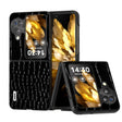 For OPPO Find N3 Flip ABEEL Genuine Leather Crocodile Pattern Black Edge Phone Case(Black) - Find N3 Flip Cases by PMC TechLife | Online Shopping South Africa | PMC TechLife | Buy Now Pay Later Mobicred